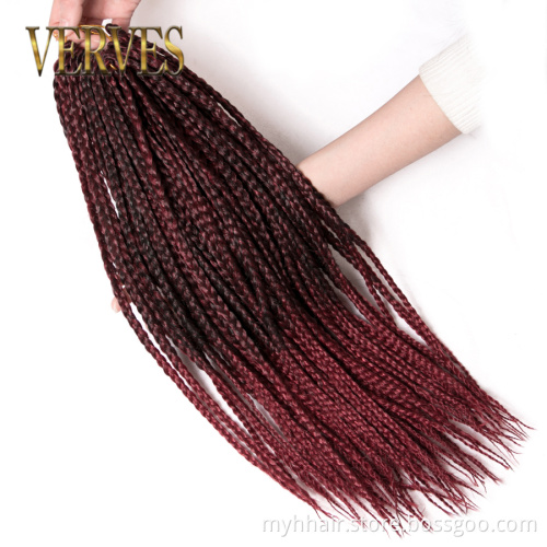 Short 14 Inch Box Braids Hair ombre Crochet Hair Extensions 22 roots/pack brown blond,black color synthetic Braiding Hair